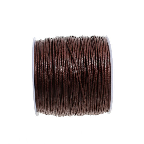 Picture of Cotton Jewelry Wax Cord Coffee 1mm, 1 Roll (Approx 70 M/Roll)