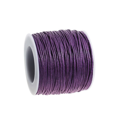 Immagine di Cotone Gioielli Cavo della Cera Colore Viola 1mm, 1 Rotolo (Circa 70 M/Rotolo)