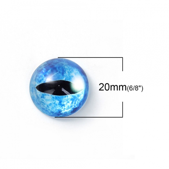 Изображение Стеклянные Газоплотный Кабошон Круглые, Случайно с узором Штрих 20мм диаметр, 10 ШТ