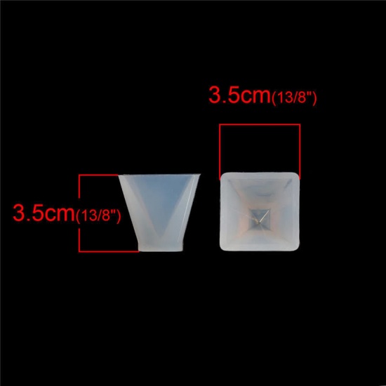 Picture of Silicone Resin Mold For Jewelry Making Pyramid White 45mm(1 6/8") x 45mm(1 6/8"), 1 Piece