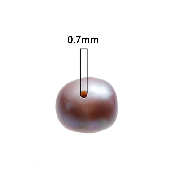 Immagine di Perle di Acqua Dolce Perline Tondo Viola Chiaro Dimensione di Perline: 8mm - 7mm, Foro: Circa 0.7mm, 10 Pz