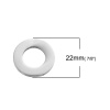 Picture of 304 Stainless Steel Charms Circle Ring Silver Tone 22mm( 7/8") Dia, 2 PCs