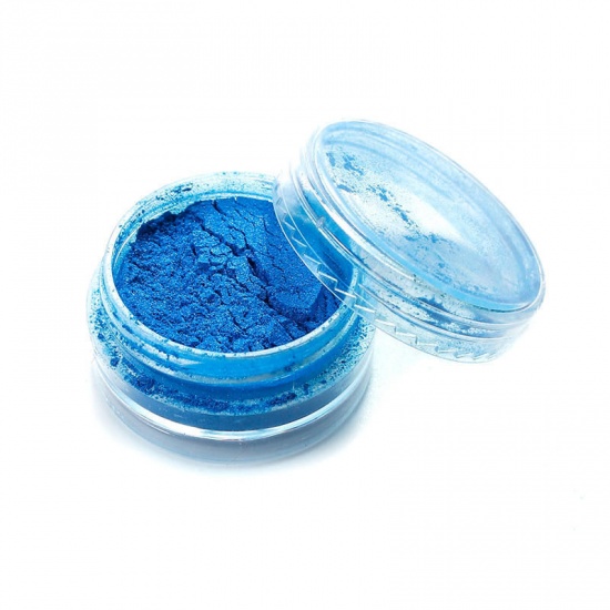 Immagine di Misto Strumenti di Gioielli in Resina Polvere glitterata Blu Brillio 30mm Dia., 1 Pz