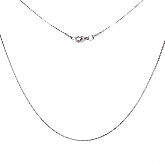 Bild von 304 Edelstahl Schlangenkette Kette Halskette Silberfarbe 45.5cm lang, Kettegröße: 1mm 1 Strang