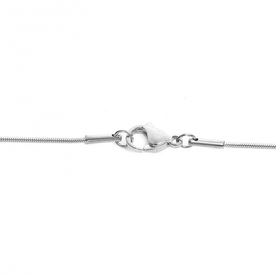 Bild von 304 Edelstahl Schlangenkette Kette Halskette Silberfarbe 45.5cm lang, Kettegröße: 1mm 1 Strang