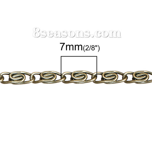 Bild von Eisenlegierung S-Panzerkette Kette Bronzefarbe 7x2.8mm, 5 Meter