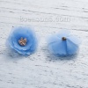 Imagen de Tulle Apliques DIY Scrapbooking Craft Flor Azul 38mm x 38mm, 3 Unidades