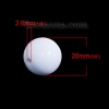 Изображение Бусины Акриловые, Круглые, Цвет: Белый 20мм диаметр, Отверстие: приблизительное 2.6мм, 20 ШТ