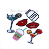 Picture of Fabric Iron On Embroidered Patches (With Glue Back) At Random Goblet Lip 10cm x7cm(3 7/8" x2 6/8") - 5.5cm x3cm(2 1/8" x1 1/8"), 1 Set (Approx 6 PCs/Set)