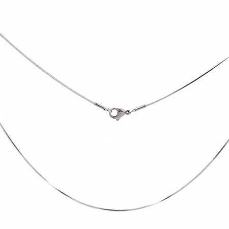 304 Stainless Steel Snake Chain Necklace Silver Tone 46cm(18 1/8") long, Chain Size: 1.1mm, 1 Piece