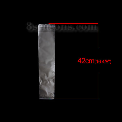 ABS 接着ポリ袋 長方形 クリア色 (使用可能なスペース： 37.8cm x8.2cm) 42cm x 8.2cm、 100 個 の画像