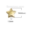 Imagen de CCB Plástico Cuentas Estrellas de cinco puntos , Dorado 14mm x 14mm, Agujero: acerca de 1.5mm, 100 Unidades