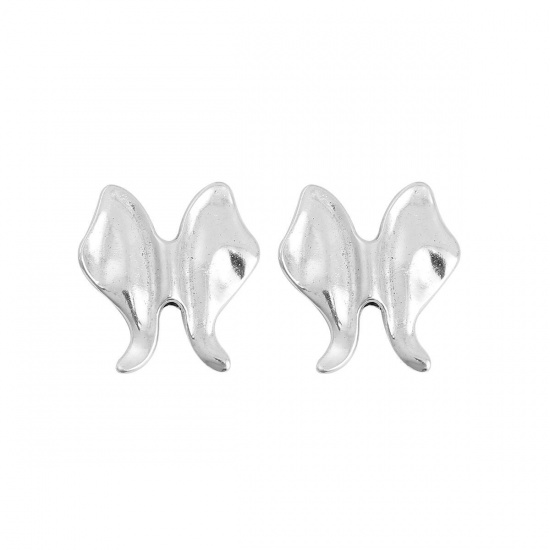 Picture of Zinc Based Alloy Spacer Beads Wing Antique Silver Color About 3cm x 2.4cm, Hole: Approx 2.2mm, 10 PCs