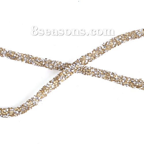 Picture of Acrylic Rhinestone Jewelry Cord Rope Brown 6mm( 2/8"), 2 M