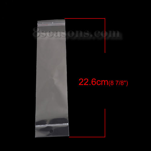 ABS 接着ポリ袋 長方形 クリア色 (使用可能なスペース： 18cmx5.1cm) 22.6cm x 5.1cm、 300 個 の画像