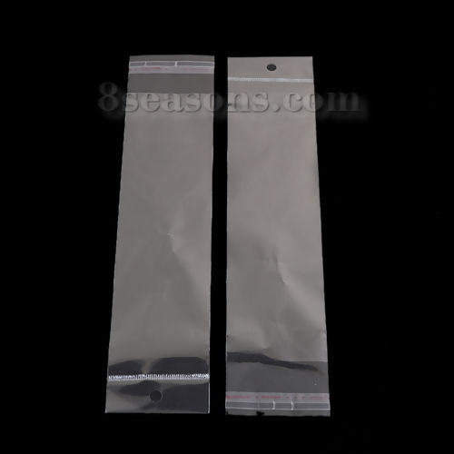 Picture of Plastic Self-Seal Bags Rectangle Transparent Clear (Usable Space: 18cmx5.1cm) 22.6cm(8 7/8") x 5.1cm(2"), 300 PCs