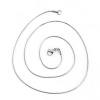 Picture of 304 Stainless Steel Snake Chain Necklace Silver Tone 51cm(20 1/8") long, Chain Size: 1.2mm, 1 Piece