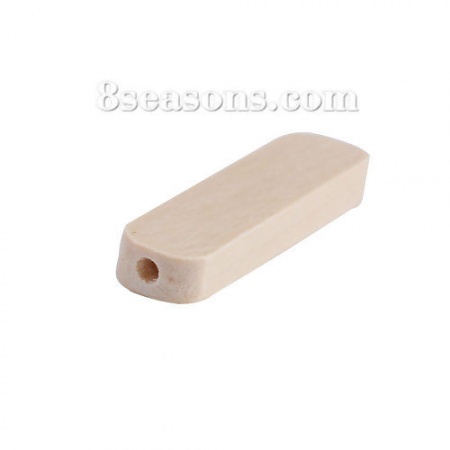 Legno Separatori Perline Rettangolo Naturale 30mm x 9mm, Foro: Circa 2.4mm, 50 Pz