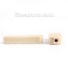 Immagine di Legno Separatori Perline Rettangolo Naturale 30mm x 9mm, Foro: Circa 2.4mm, 50 Pz