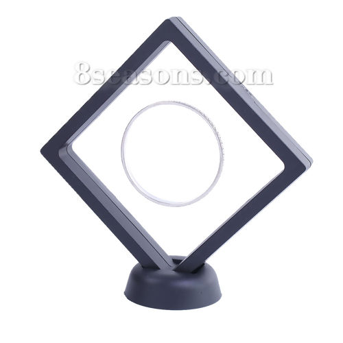 Picture of PET Jewelry Displays Square Black 90mm(3 4/8") x 90mm(3 4/8") , 1 Piece
