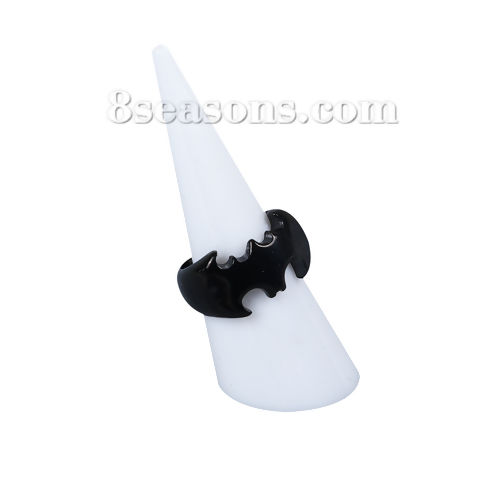 Изображение ABS Пластик Подставки для Демонстрации Бижутерии  - Кольцо Коническая Форма Белый 67мм x 24мм , 3 ШТ