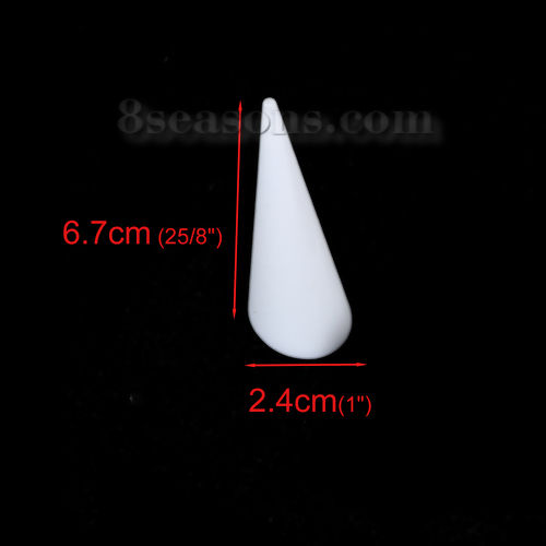 Immagine di Anelli Plastica Supporto Gioielli Espositore Cono Bianco 67mm x 24mm , 3 Pz