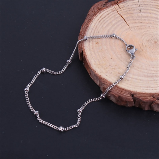 Picture of 304 Stainless Steel Bracelets Silver Tone Round 20.8cm(8 2/8") long, 1 Piece
