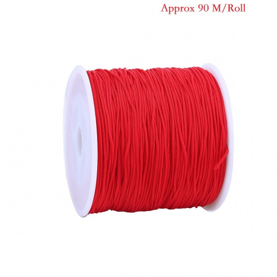 Picture of Polyamide Nylon Jewelry Thread Cord For Buddha/Mala/Prayer Beads Red 1mm, 1 Roll (Approx 90 M/Roll)