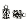 Picture of Zinc Based Alloy European Style Bails Beads Cylinder Antique Silver Color Pattern Hollow 11mm x 8mm, 50 PCs
