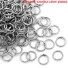 Picture of 0.7mm Iron Based Alloy Open Jump Rings Findings Round Silver Tone 6mm Dia, 1000 PCs