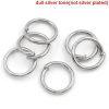 Picture of 0.7mm Iron Based Alloy Open Jump Rings Findings Round Silver Tone 6mm Dia, 1000 PCs