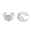Immagine di Ottone Regolabile Anello Tondo Argento Placcato (Adatto: 12mm) 16.5mm (taglia di US: 6), 5 Pz