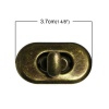 Picture of Iron Based Alloy Purse Twist Turn Lock Antique Bronze 37mm x21mm(1 4/8" x 7/8") 28mm x20mm(1 1/8" x 6/8") 22mm x16mm( 7/8" x 5/8"), 5 Sets