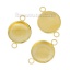 Picture of Brass Connectors Findings Round Gold Plated Cabochon Settings (Fits 12mm Dia.) 21mm( 7/8") x 14mm( 4/8"), 10 PCs