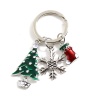 Picture of Keychain & Keyring Silver Tone Red & Green Christmas Tree Christmas Stocking 6.1cm, 1 Piece