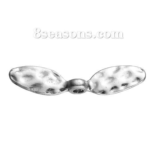 Immagine di Lega di Zinco Separatori Perline Libellula Argento Antico Ali Scolpisce Circa 31mm x 7mm, Foro:Circa 2.5mm, 50 Pz