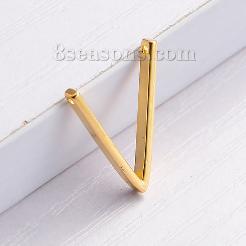 Picture of Brass Connectors Findings Wishbone Gold Plated 20mm x19mm( 6/8" x 6/8") - 20mm x12mm( 6/8" x 4/8"), 2 PCs                                                                                                                                                     