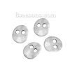 Picture of Zinc Based Alloy Hammered Metal Sewing Buttons Oval Antique Silver Color 2 Holes 13mm( 4/8") x 11mm( 3/8"), 50 PCs