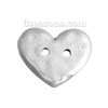 Imagen de Botón Dos Agujeros Aleación del Cinc de Corazón , Plata Antigua 19mm x 16mm, 20 Unidades