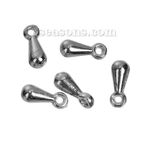Picture of Zinc Based Alloy Charms Drop Silver Tone 7mm( 2/8") x 3mm( 1/8"), 300 PCs