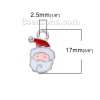 Bild von Zinklegierung Charms Weihnachten Weihnachtsmann Silberfarbe Weiß & Rot (Geeignet für ss4Spitzboden Strasssteine) Emaille 17mm x 11mm, 10 Stücke