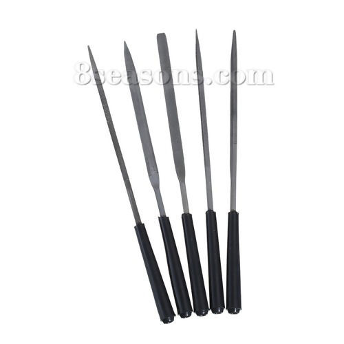 Picture of Resin Jewelry Tools Hand Files 14.3cm(5 5/8") x 0.7cm(2/8"), 1 Set(5 Pieces)