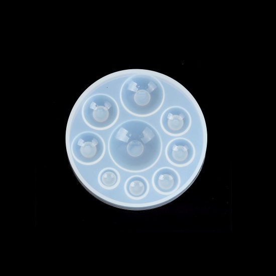 Immagine di Silicone Stampo In Resina Tondo Bianco 8.4cm Dia - 8cm Dia, 1 Pz