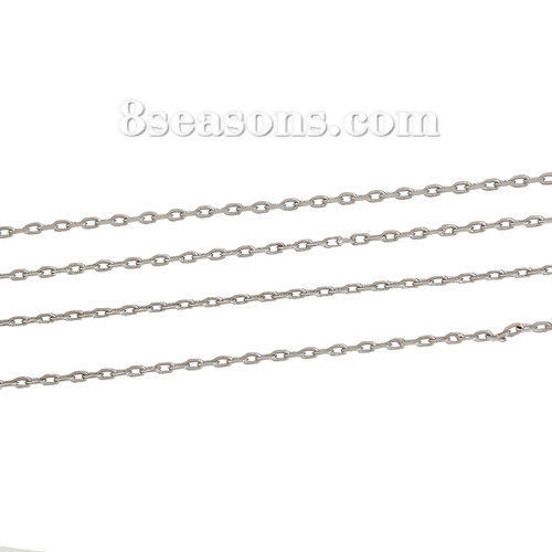 Picture of Brass Link Cable Chain Findings Silver Tone 1.5x1mm, 5 M