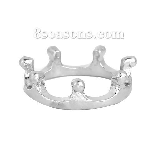 Picture of Unadjustable Rings Silver Tone Crown 16.7mm( 5/8")(US size 6.25), 1 Piece