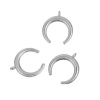Imagen de Latón Bohemia Colgantes Charms Doble Cuerno Chapado en Oro Luna 17mm x 15mm, 2 Unidades