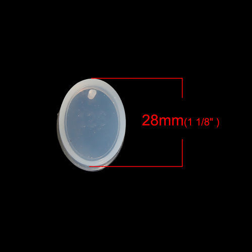 Immagine di Silicone Stampo In Resina Ovale Bianco 28mm x 21mm, 1 Pz