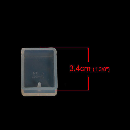 Picture of Silicone Resin Mold Rectangle White 34mm(1 3/8") x 24mm(1"), 1 Piece