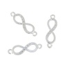 Picture of Brass Connectors Infinity Symbol Silver Plated Hollow Clear Rhinestone 17mm( 5/8") x 5mm( 2/8"), 2 PCs                                                                                                                                                        