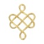 Immagine di Ottone Connettore Accessori Nodo Celtico Nodo Cinese Oro Placcato Filigrana 24mm x 18mm, 3 Pz